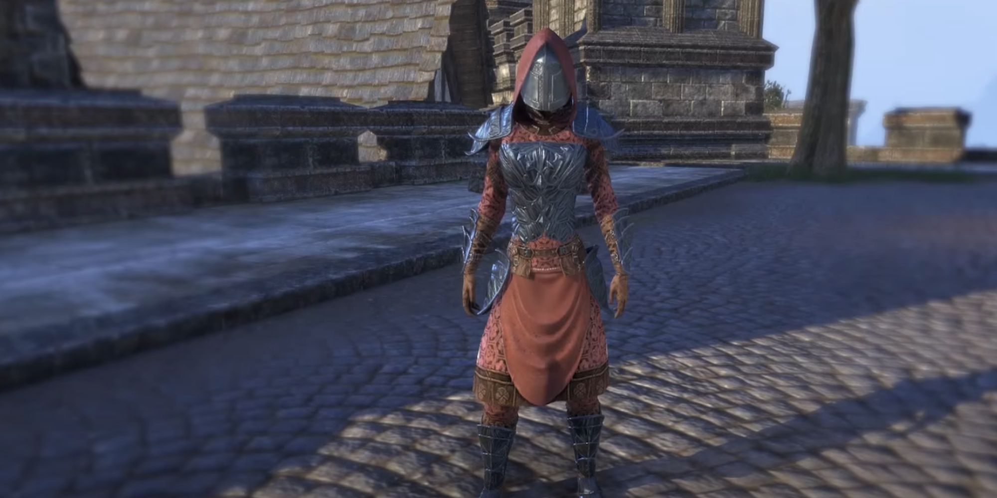 ESO Character Wearing The Regalia Of The Scarlet Judge Costume