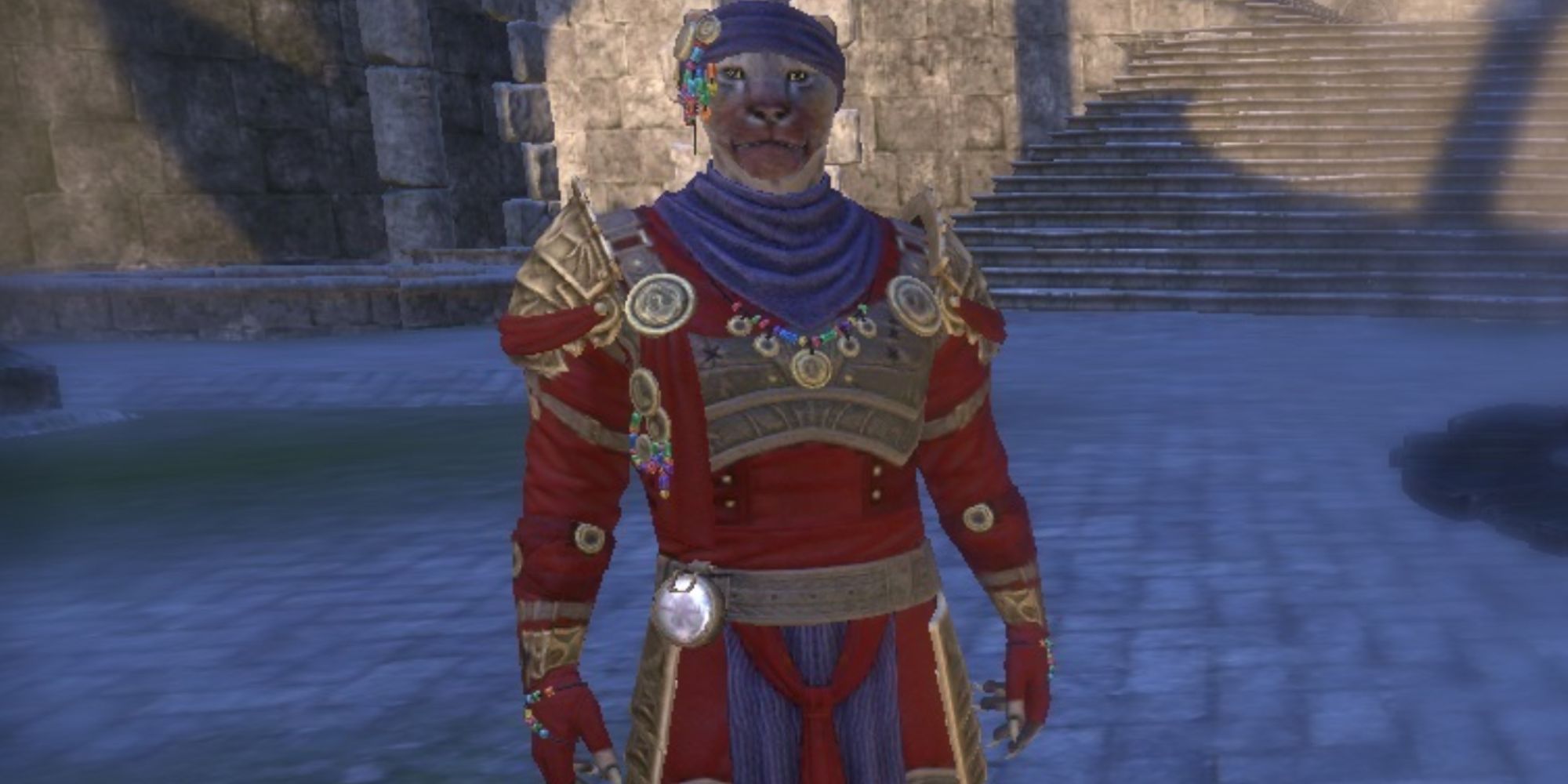 ESO Character Wearing The Zaji Dragonguard Uniform