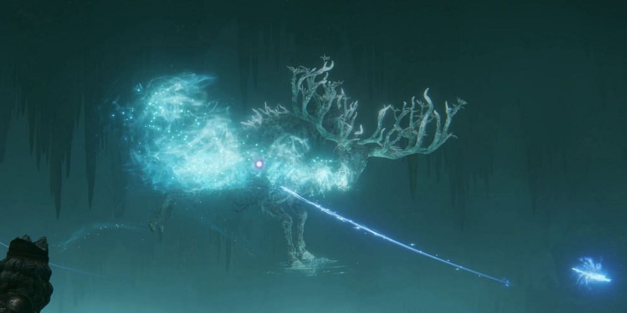 The Ancestor Spirit's flying Ethereal Flame attack in Elden Ring