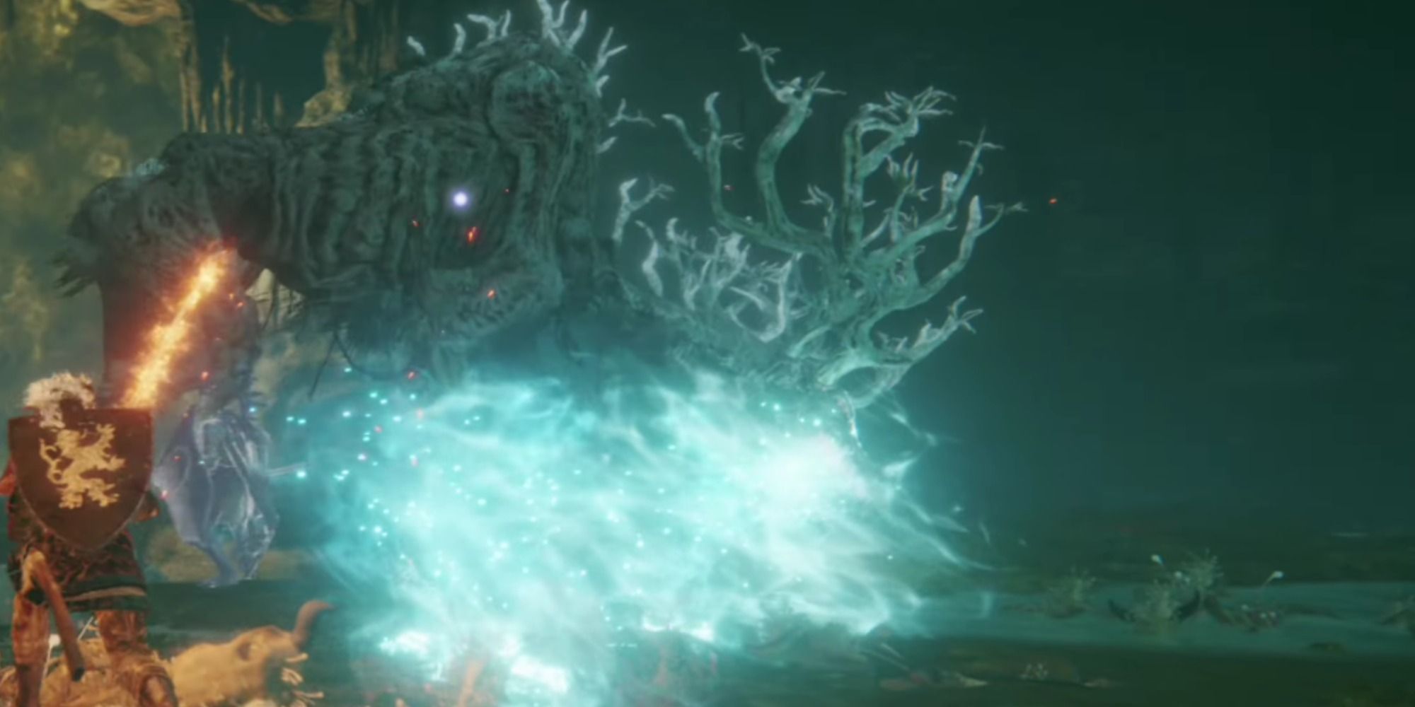 The Ancestor Spirit's ground Ethereal Flame attack in Elden Ring