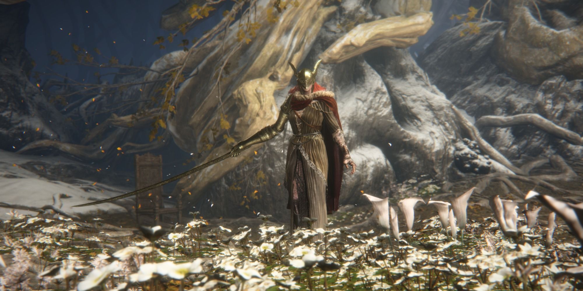 Malenia, Blade of Miquella, walking towards the player in Elden Ring