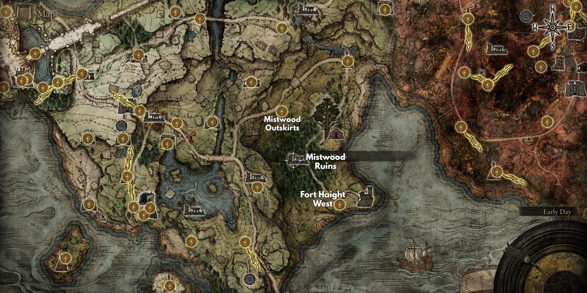 Elden Ring Mistwood map
