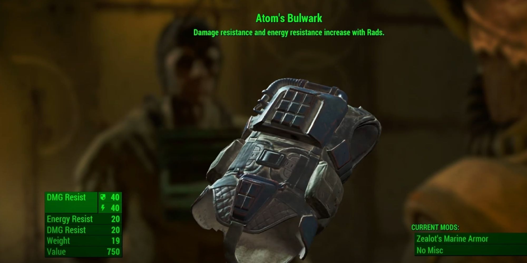 Fallout 4 Atom's Bulwark Armor Inside Inventory