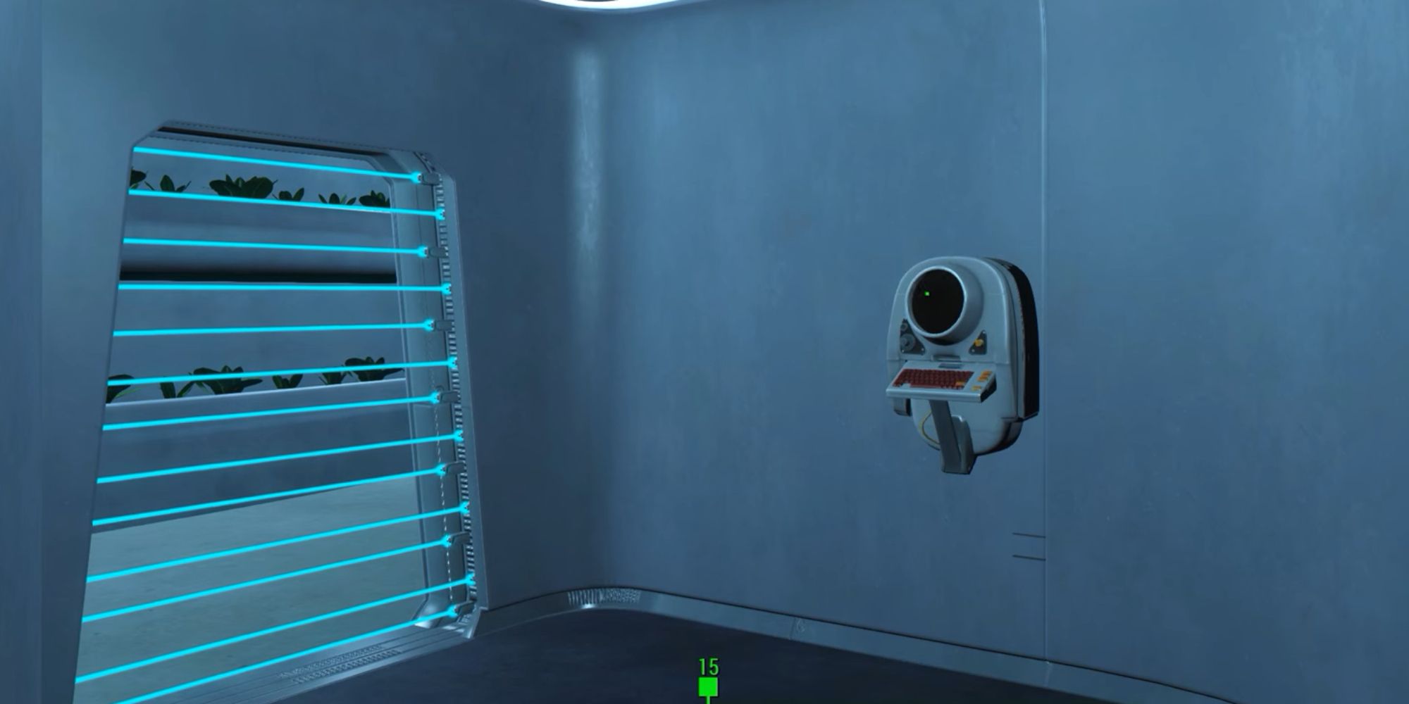 Fallout 4 Screenshot Of Blue Lasers And Terminal