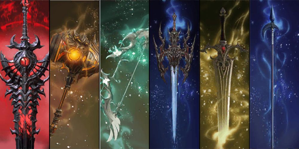 Split image of Lost Ark Farewell, Weapon cards