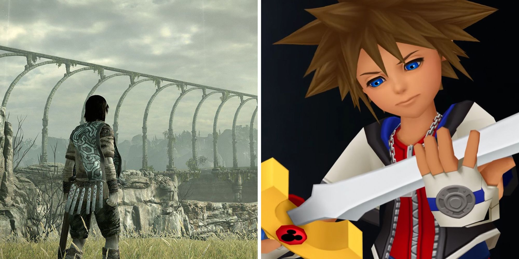 Split image, Shadow Of The Colossus, Kingdom Hearts.