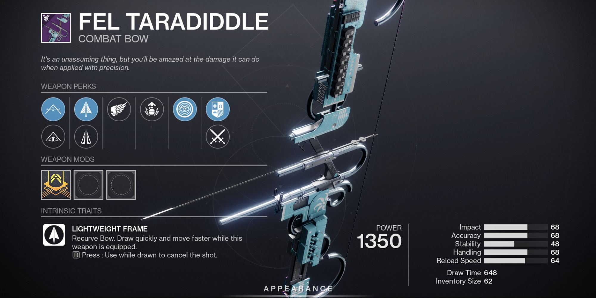 Fel Taradiddle weapon menu