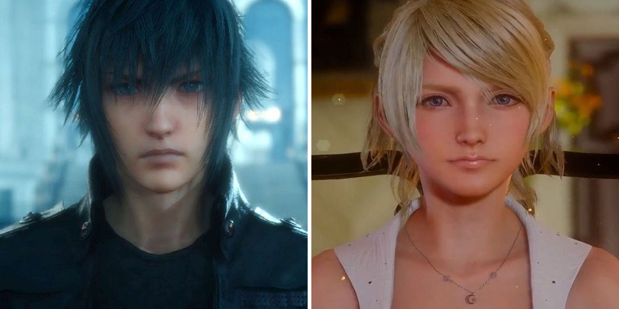 Final Fantasy 15 Noctis split image. 