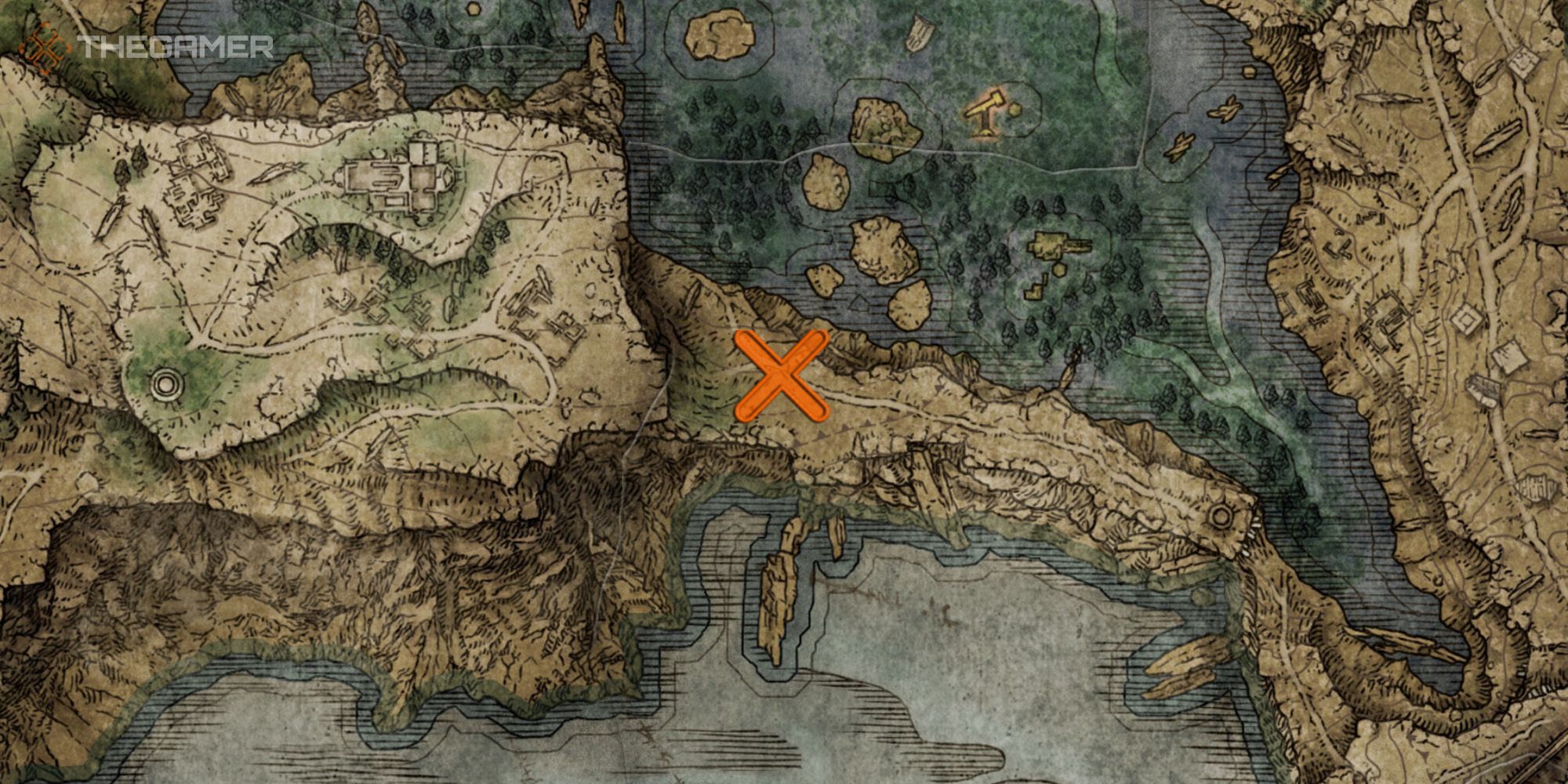 Map showing the location of the Fire Monks' Prayerbook in Elden Ring