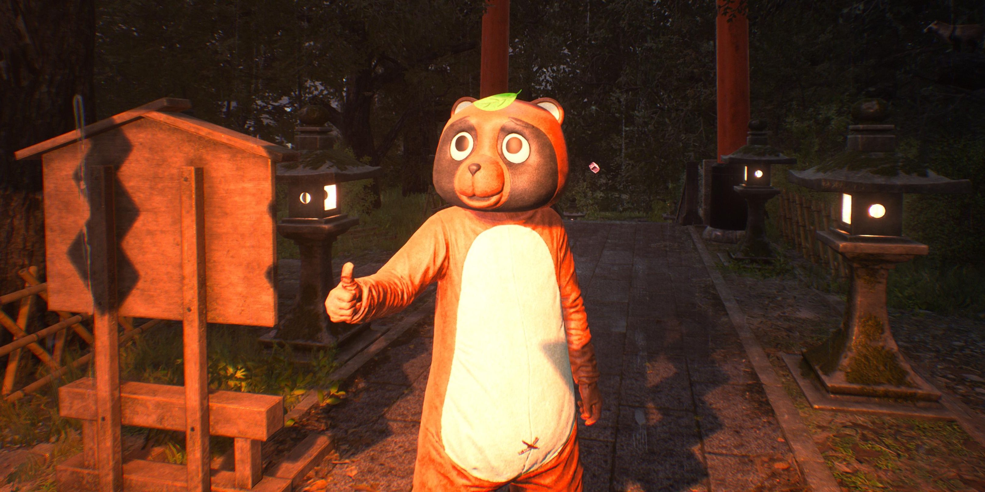 Ghostwire Tokyo Akito in a tanuki suit