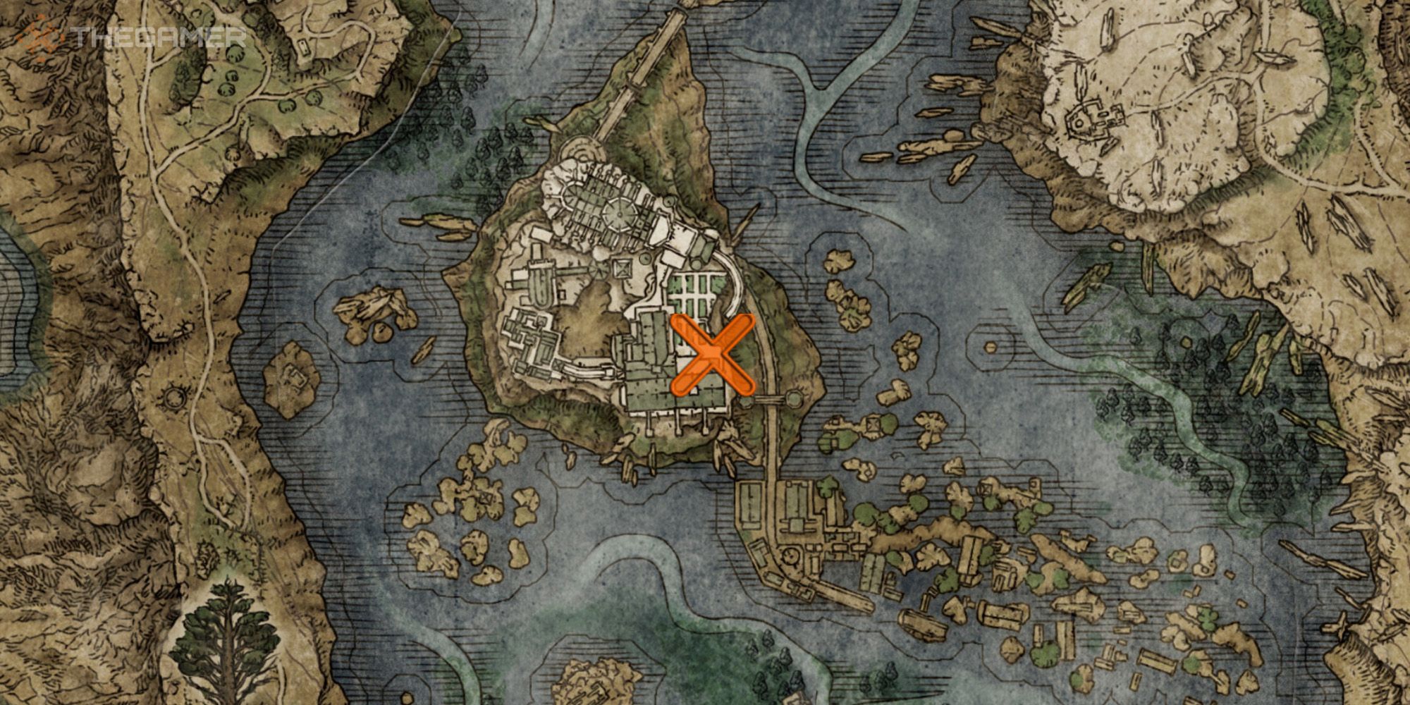 Elden Ring Map showing the location of Glintstone Craftsman's Cookbook [5]