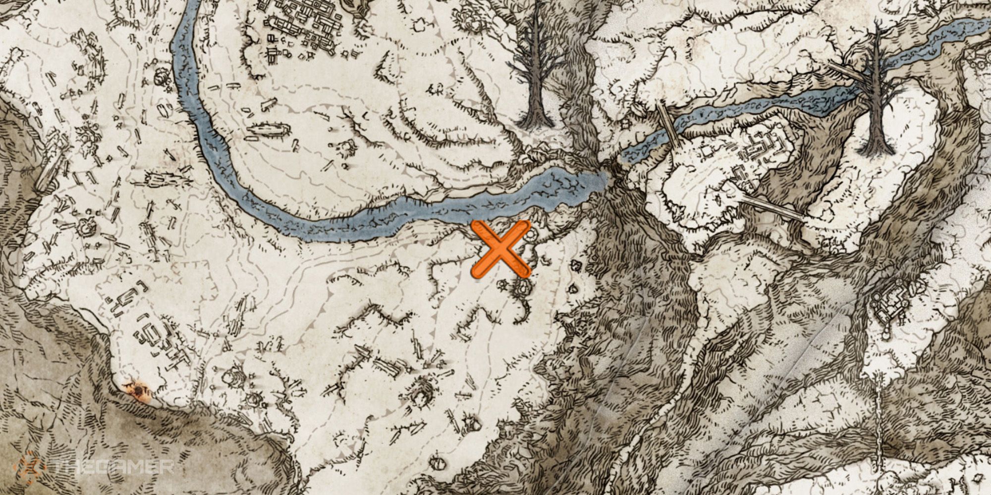 Elden Ring Map showing the location of Glintstone Craftsman's Cookbook [8]