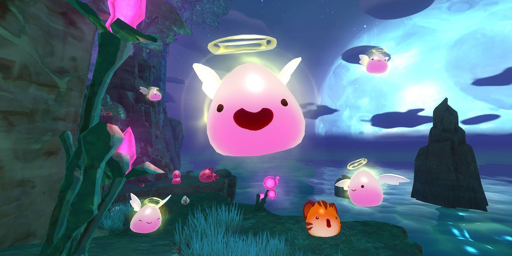 Pink Angel-Looking Slimes