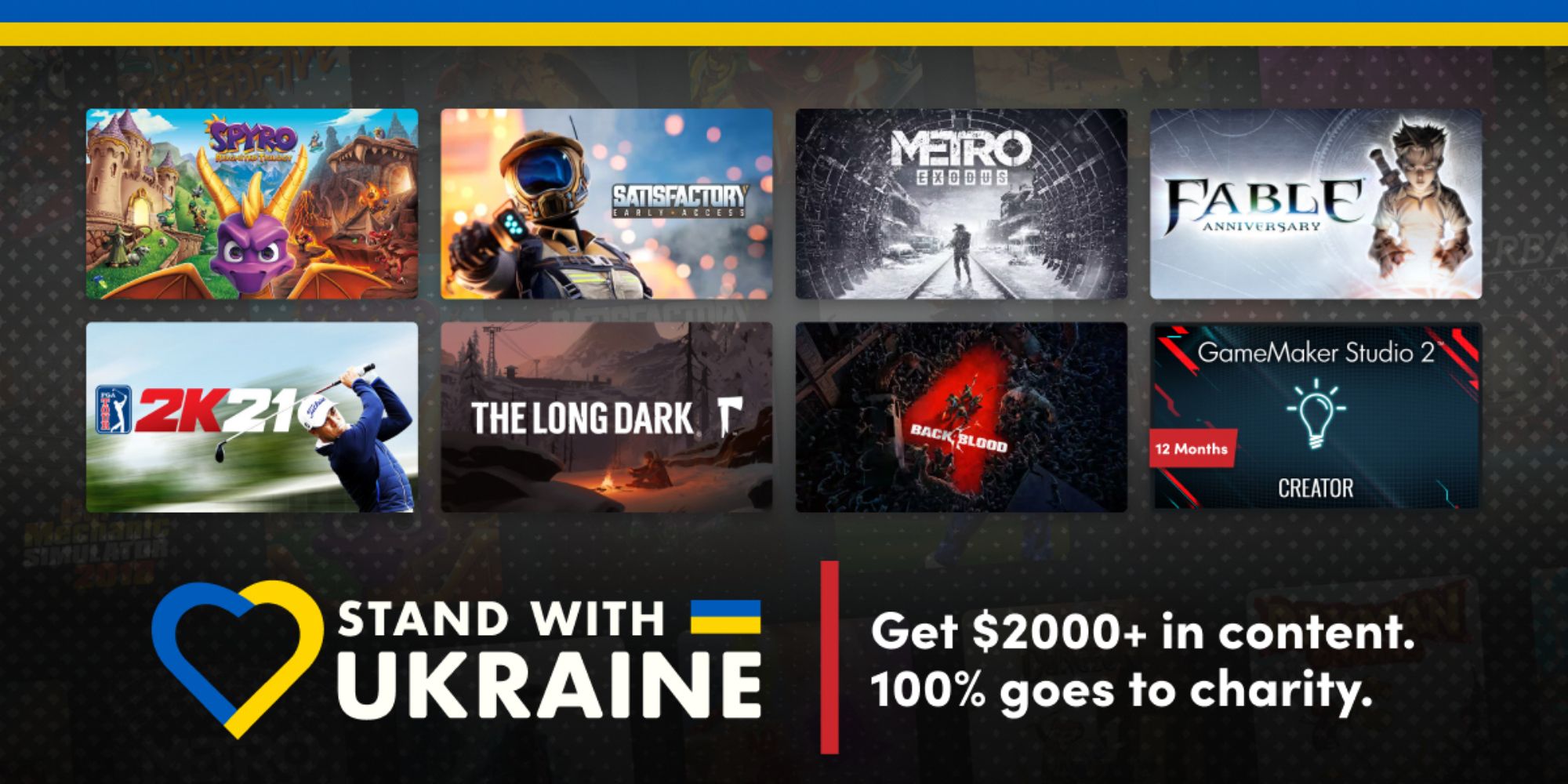 A selection of games from Humble's Ukraine bundle.