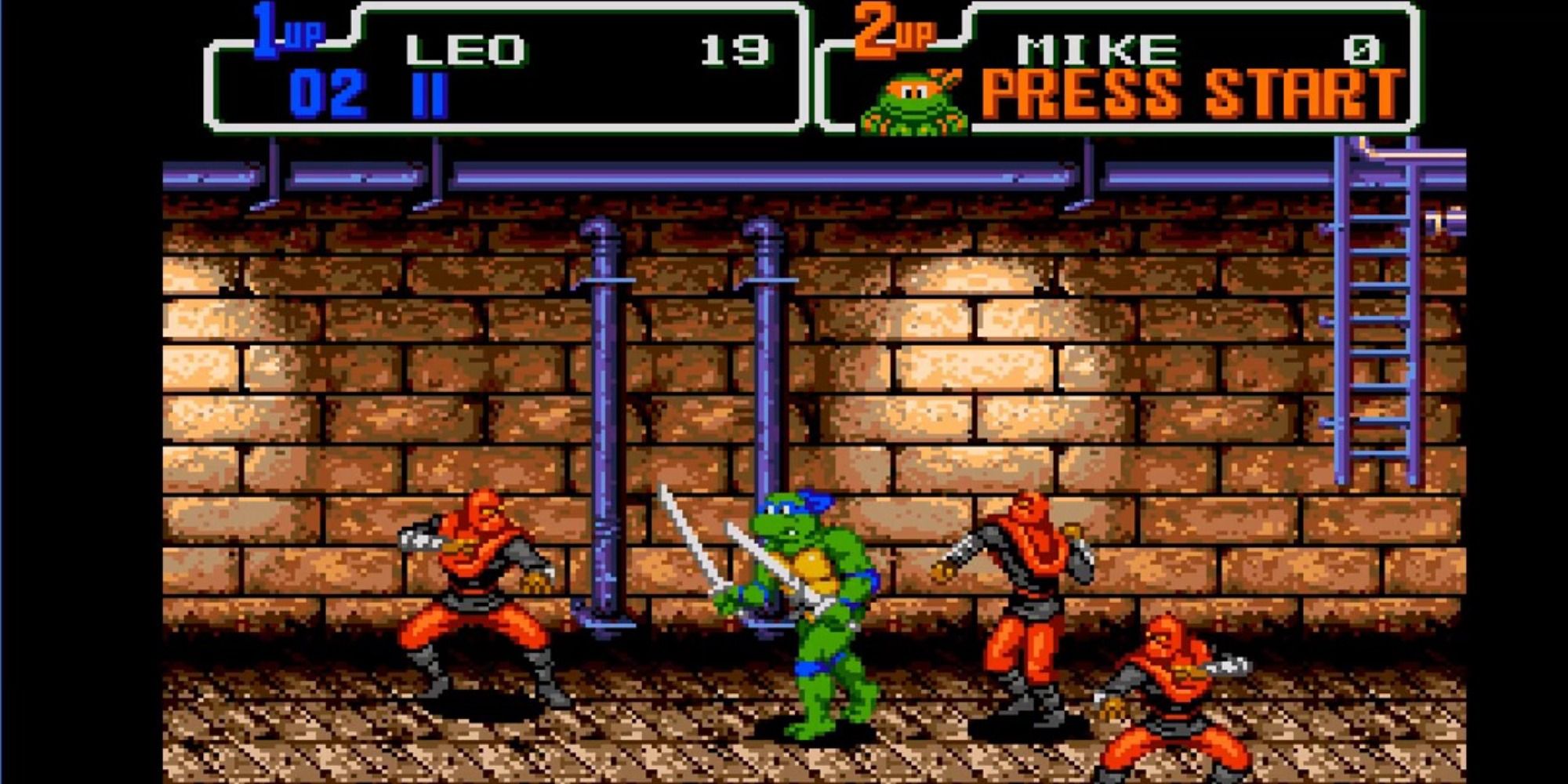 TMNT Hyperstone Heist with Leo in the sewers fighting the footclan