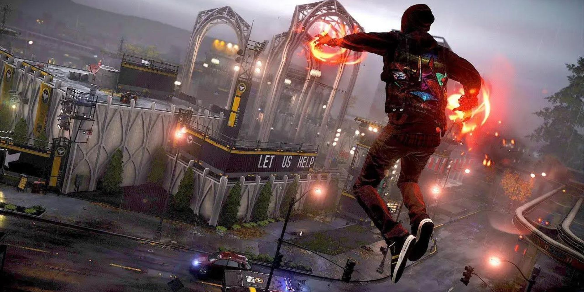 Infamous Delson Rowe Flies Over the City with his Superpowers Charged