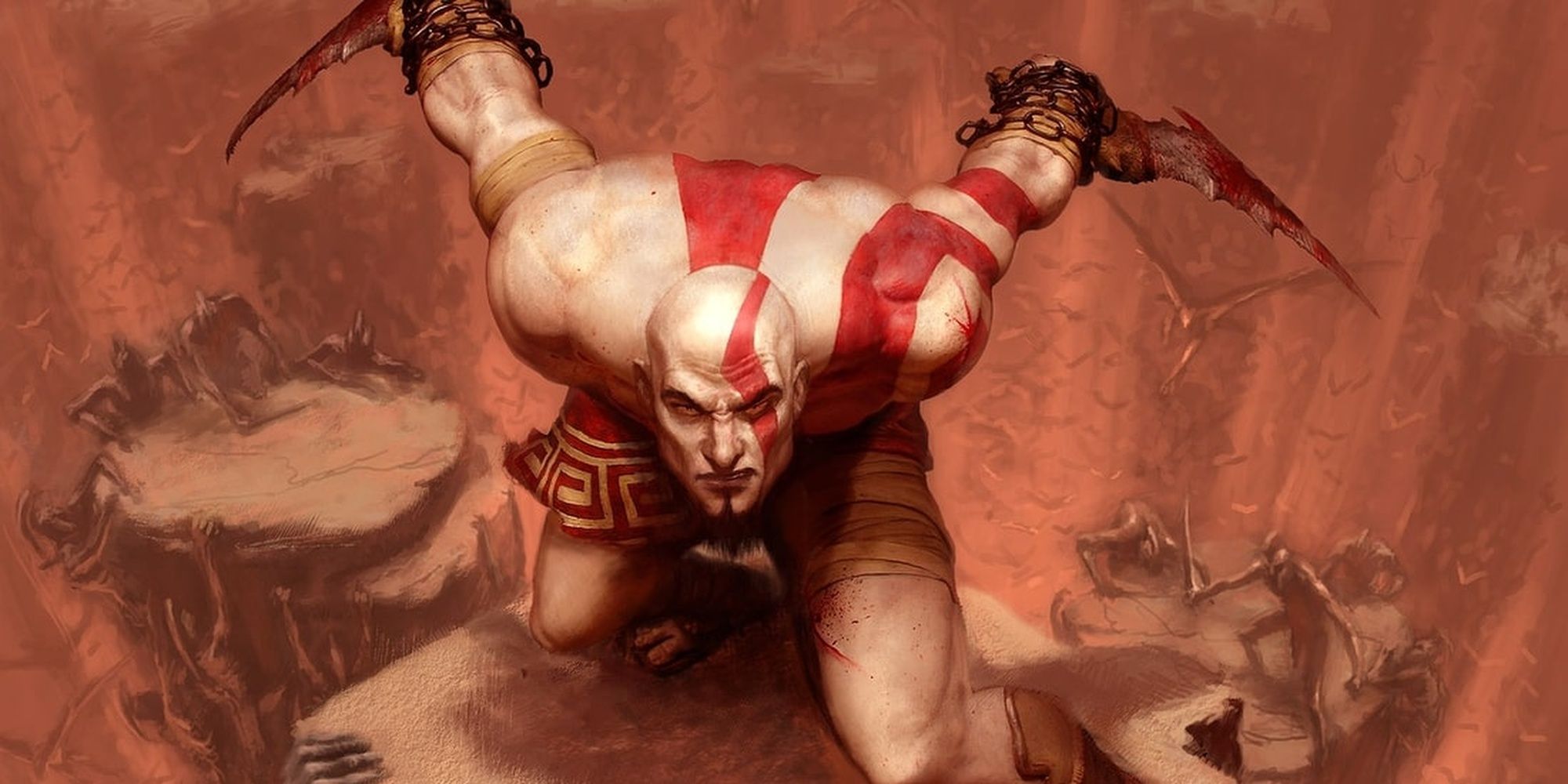 Kratos ready to attack in the original God of War