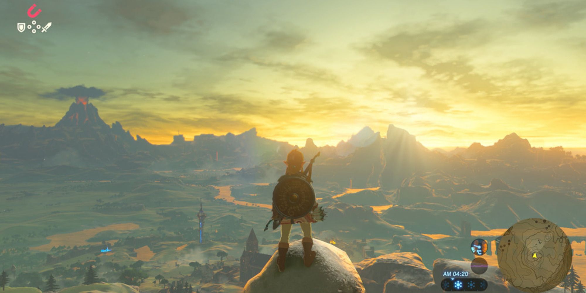 Legend of Zelda Breath Of The Wild Link Standing Over Hyrule