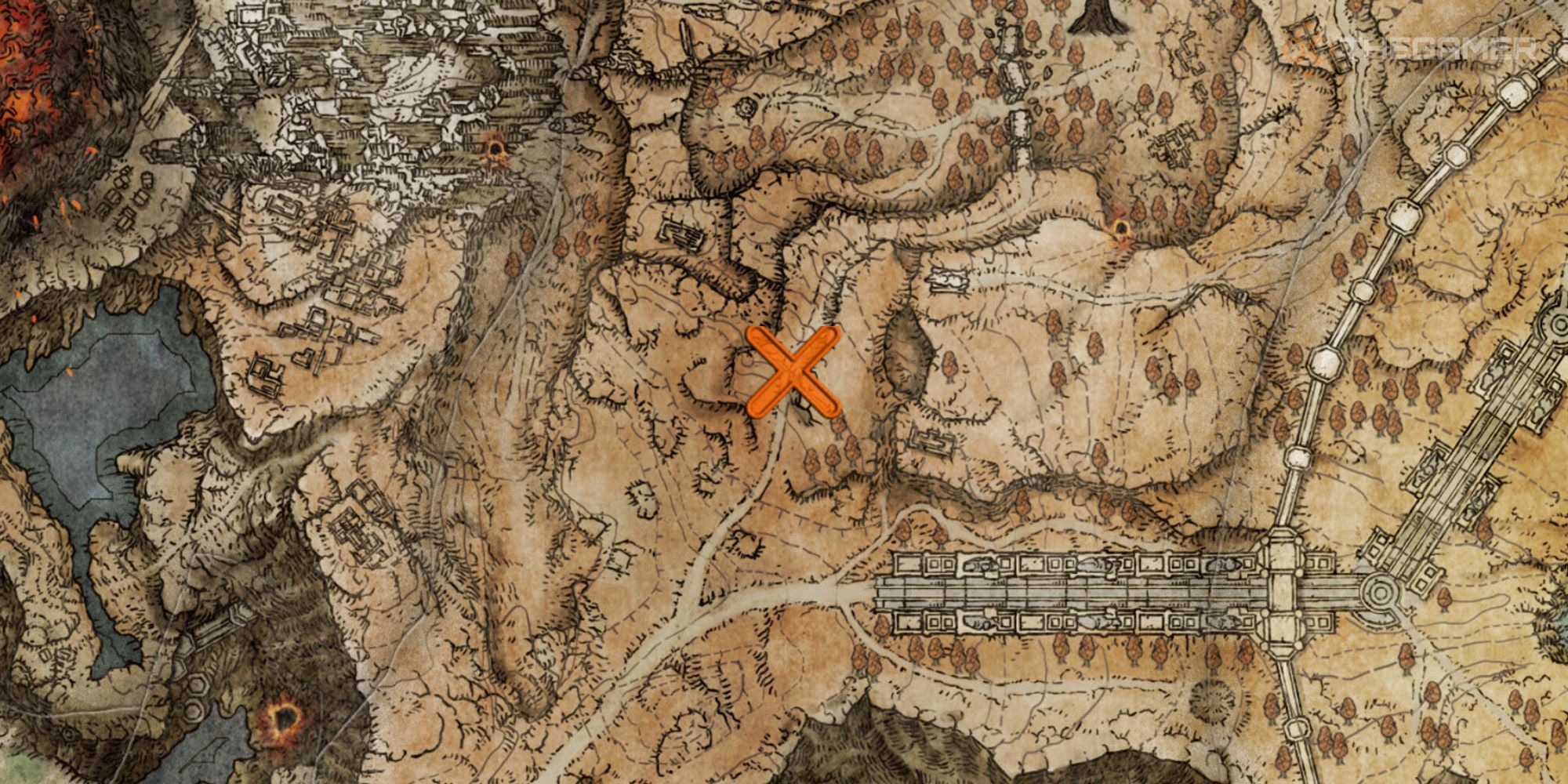 Map showing Brother Corhyn's second location in Altus Plateau in Elden Ring