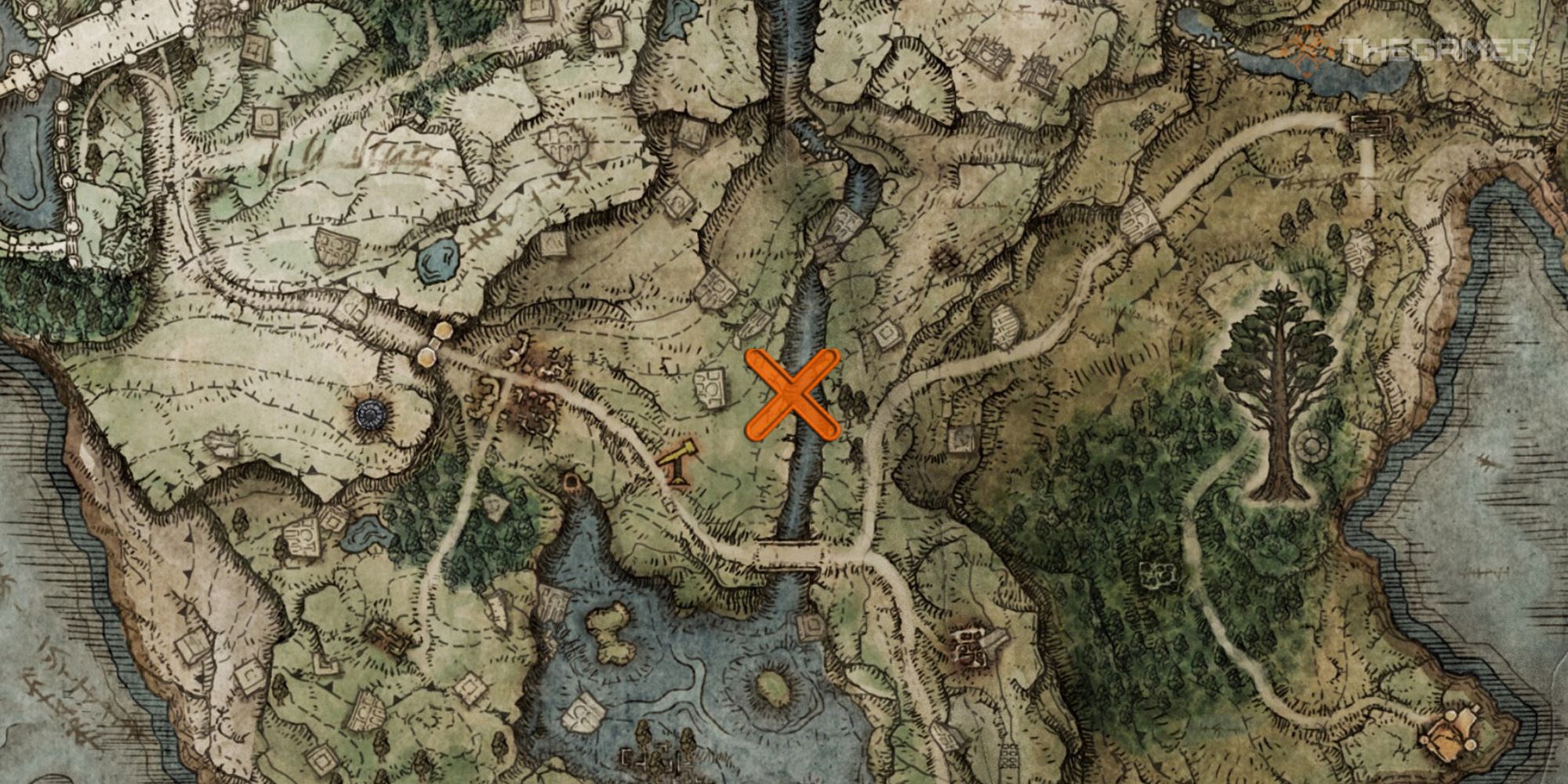Elden Ring Map showing the location of Missionary's Cookbook [2]
