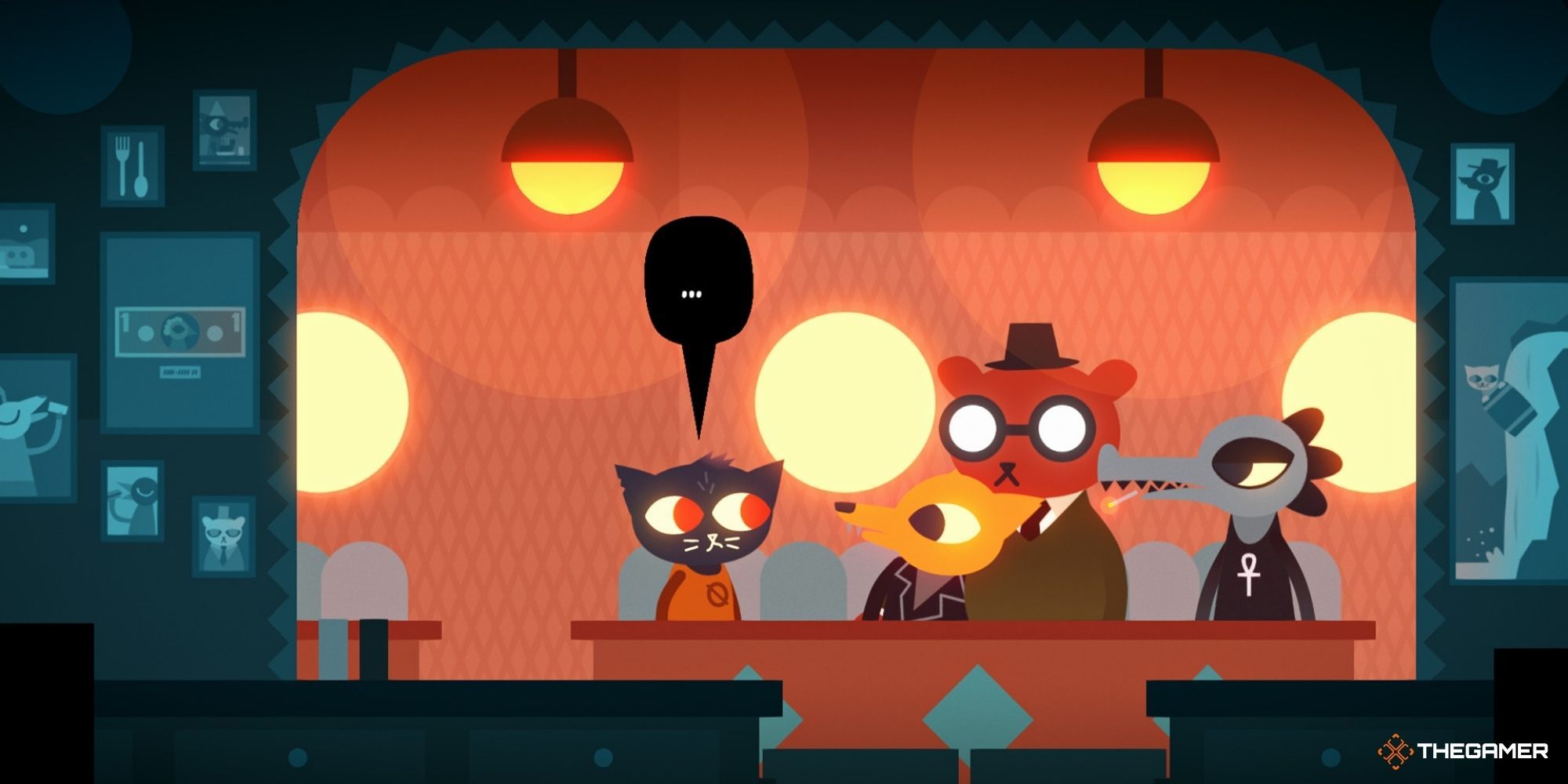 Night In The Woods - player with other characters at a kitchen table