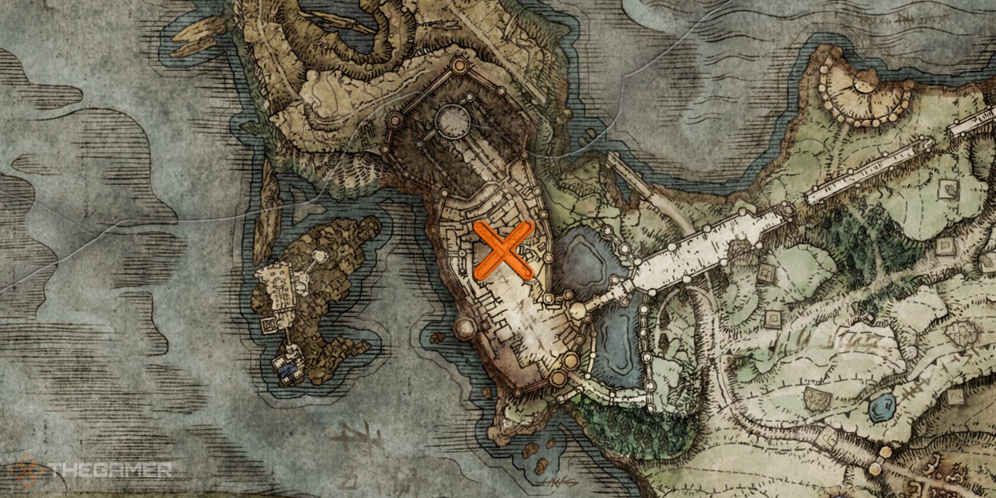 Elden Ring map showing the location of Nomadic Warrior's Cookbook [10]