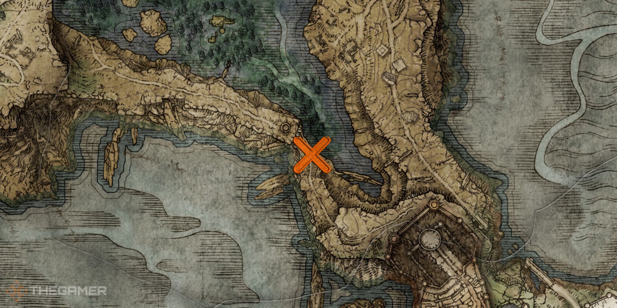 Elden Ring map showing the location of Nomadic Warrior's Cookbook [11]