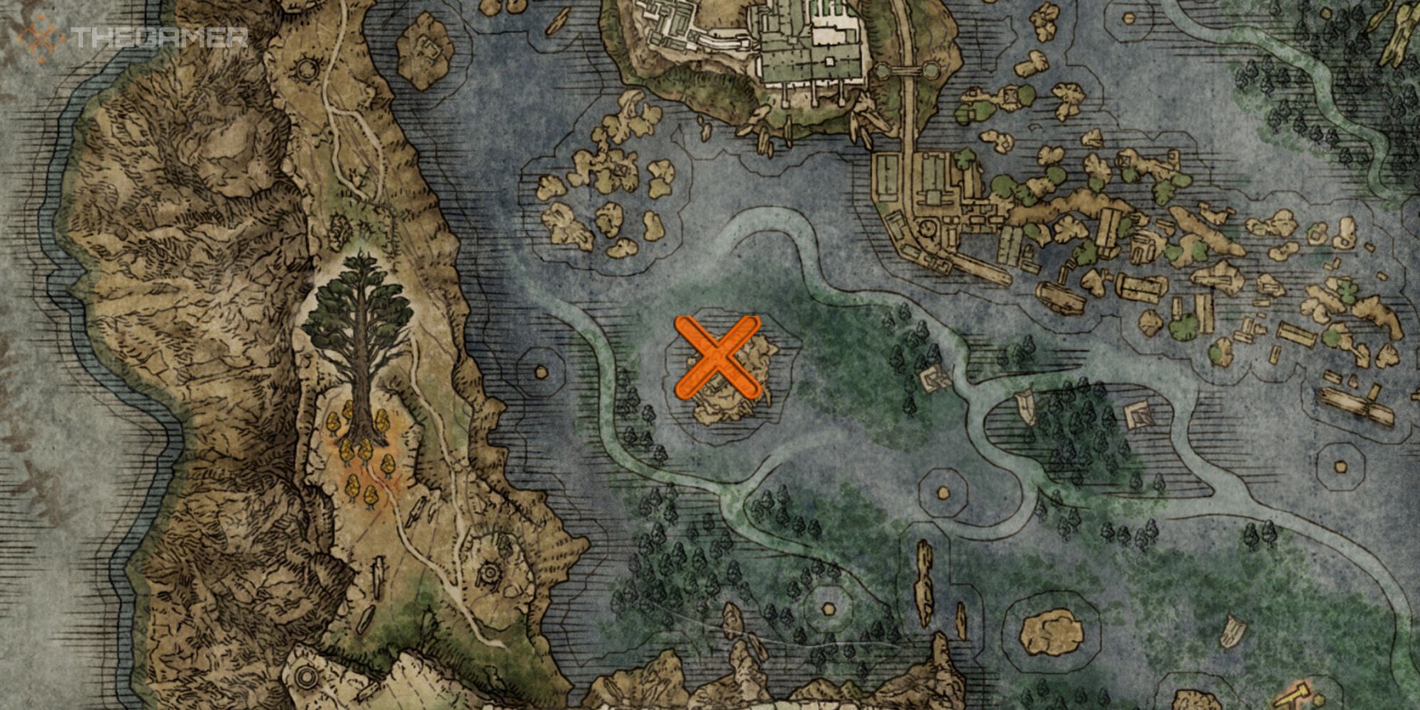 Elden Ring map showing the location of Nomadic Warrior's Cookbook [12]
