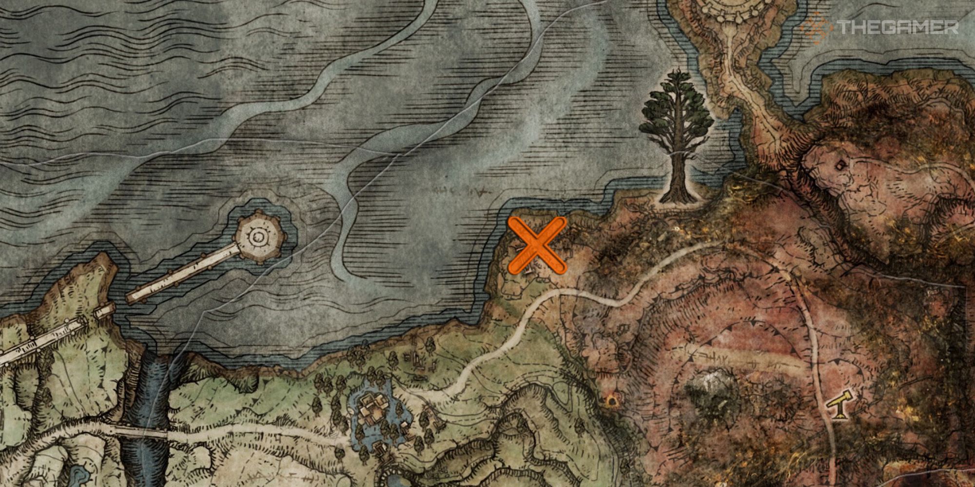 Elden Ring map showing the location of Nomadic Warrior's Cookbook [14]