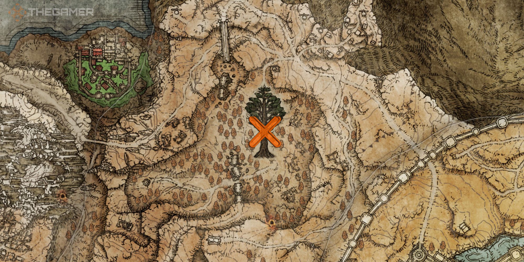 Elden Ring map showing the location of Nomadic Warrior's Cookbook [19]