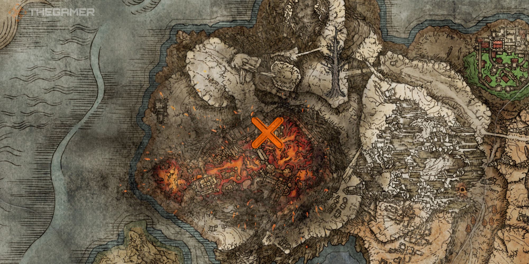 Elden Ring map showing the location of Nomadic Warrior's Cookbook [21]