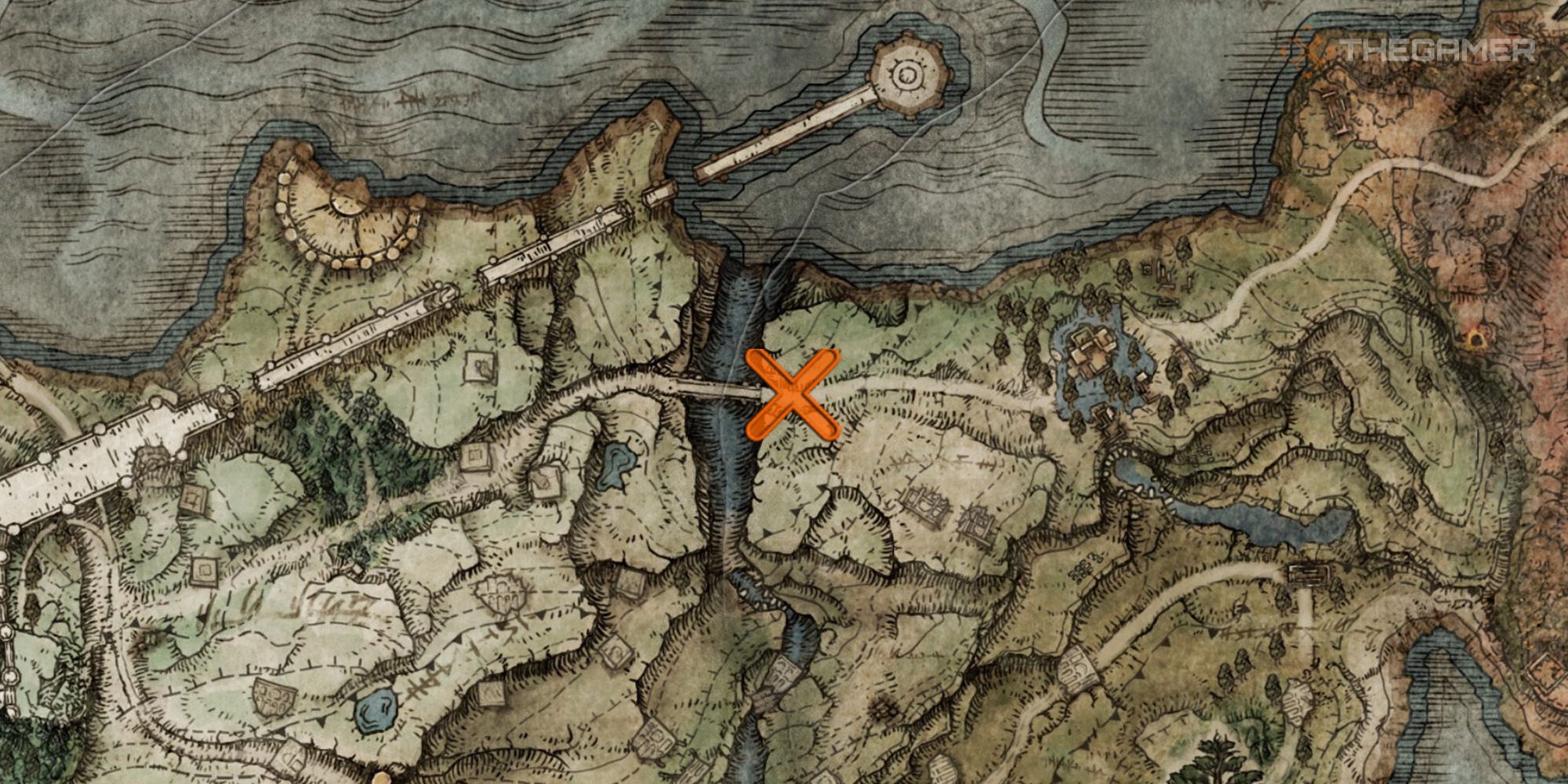 Elden Ring map showing the location of Nomadic Warrior's Cookbook [3]