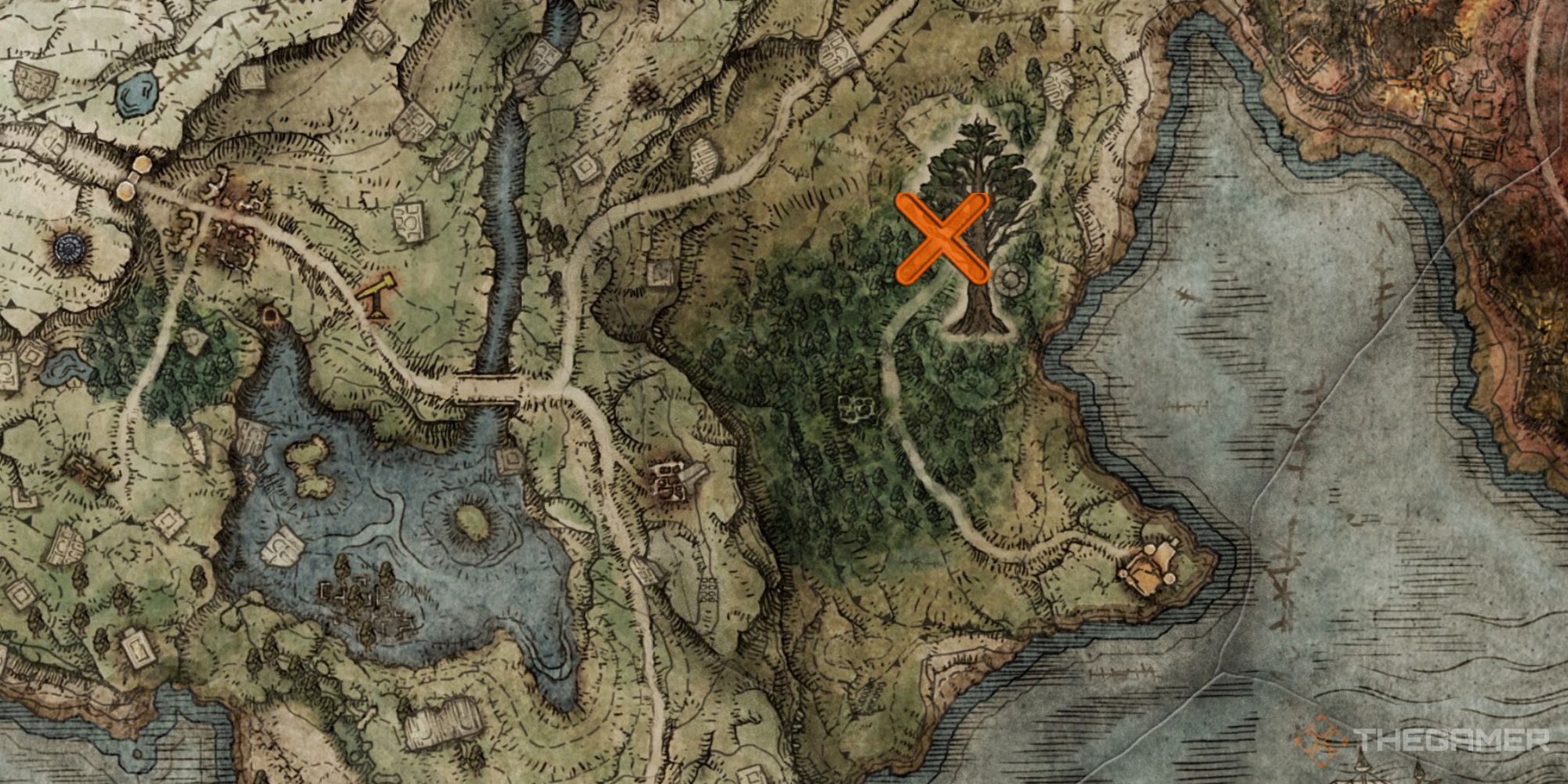 Elden Ring map showing the location of Nomadic Warrior's Cookbook [4]