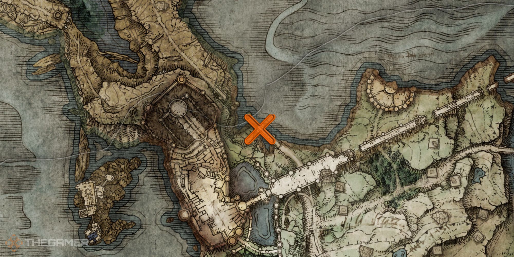 Elden Ring map showing the location of Nomadic Warrior's Cookbook [7]