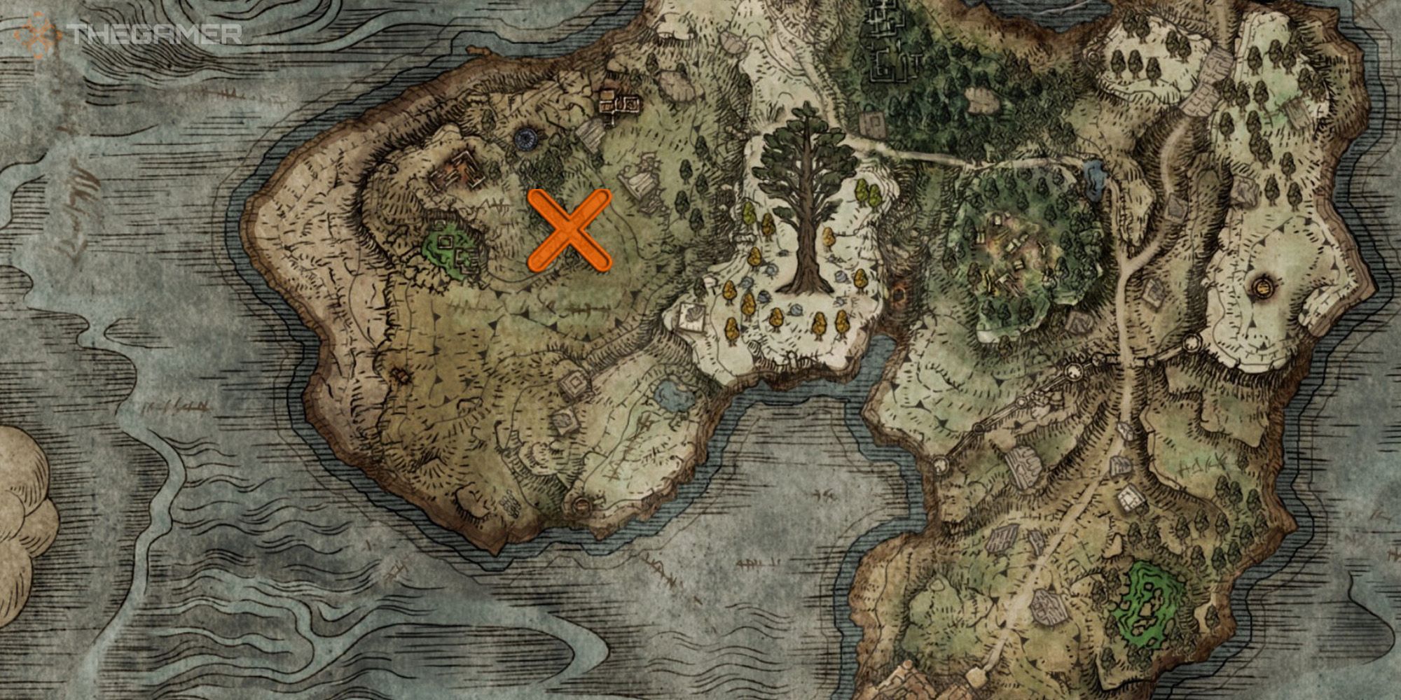 Elden Ring map showing the location of Nomadic Warrior's Cookbook [8]