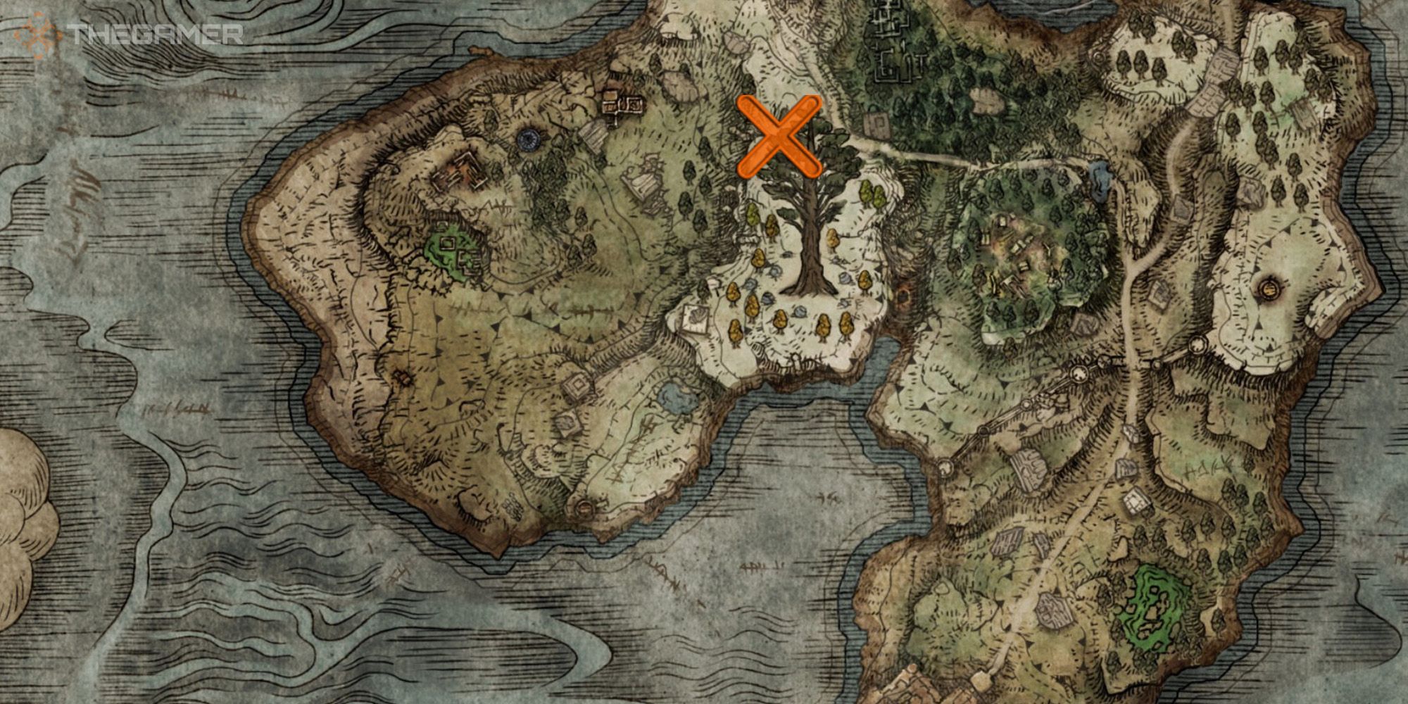 Elden Ring map showing the location of Nomadic Warrior's Cookbook [9]