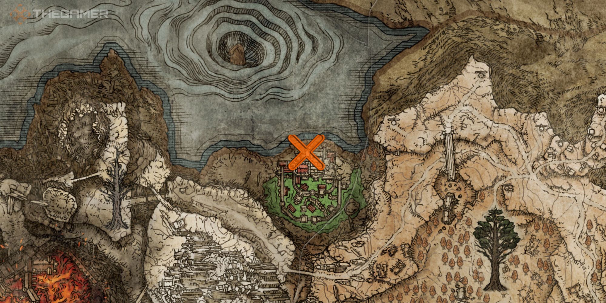 Elden Ring Map showing the location of Perfumer's Cookbook [2]