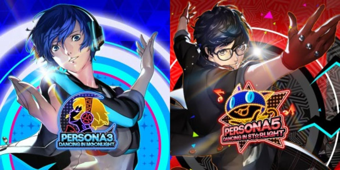 Makoto Yuki repräsentiert Persona 3 Dancing (links) und Joker repräsentiert Persona 5 Dancing (rechts)