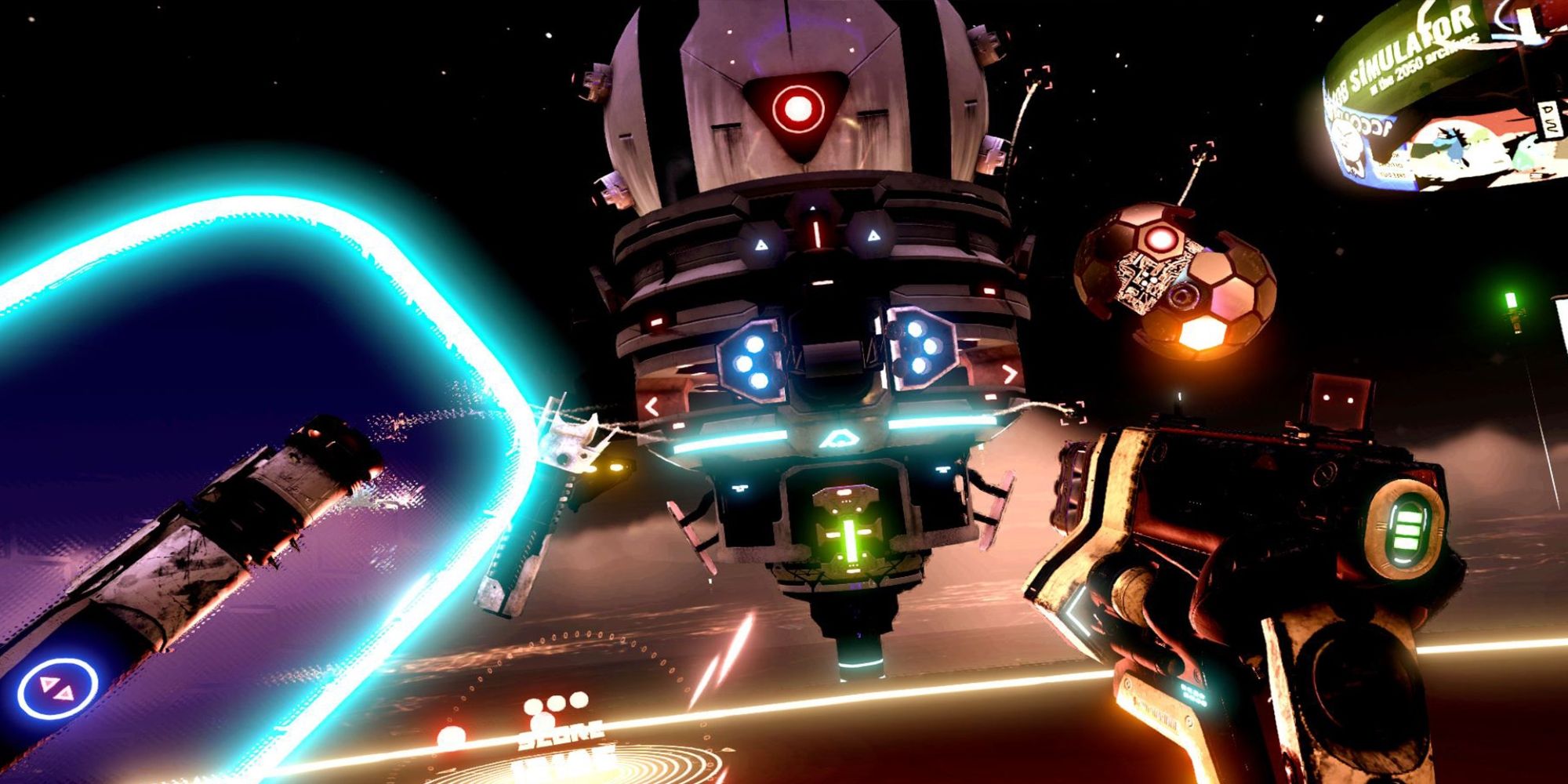 Player Fighting A Droid in Space Pirate Trainer