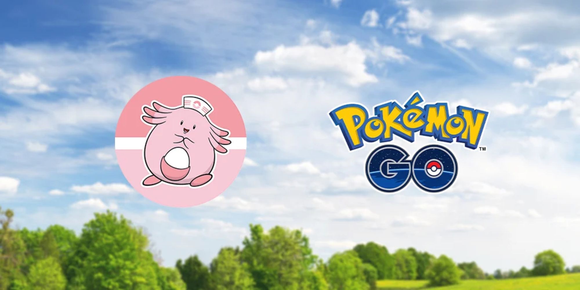 Pokemon Go logo next to a Chansey