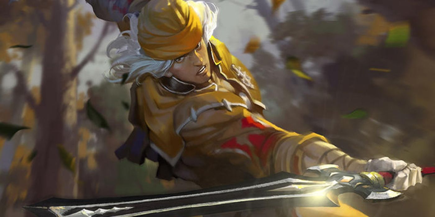 Ranger in yellow armor wielding a sword