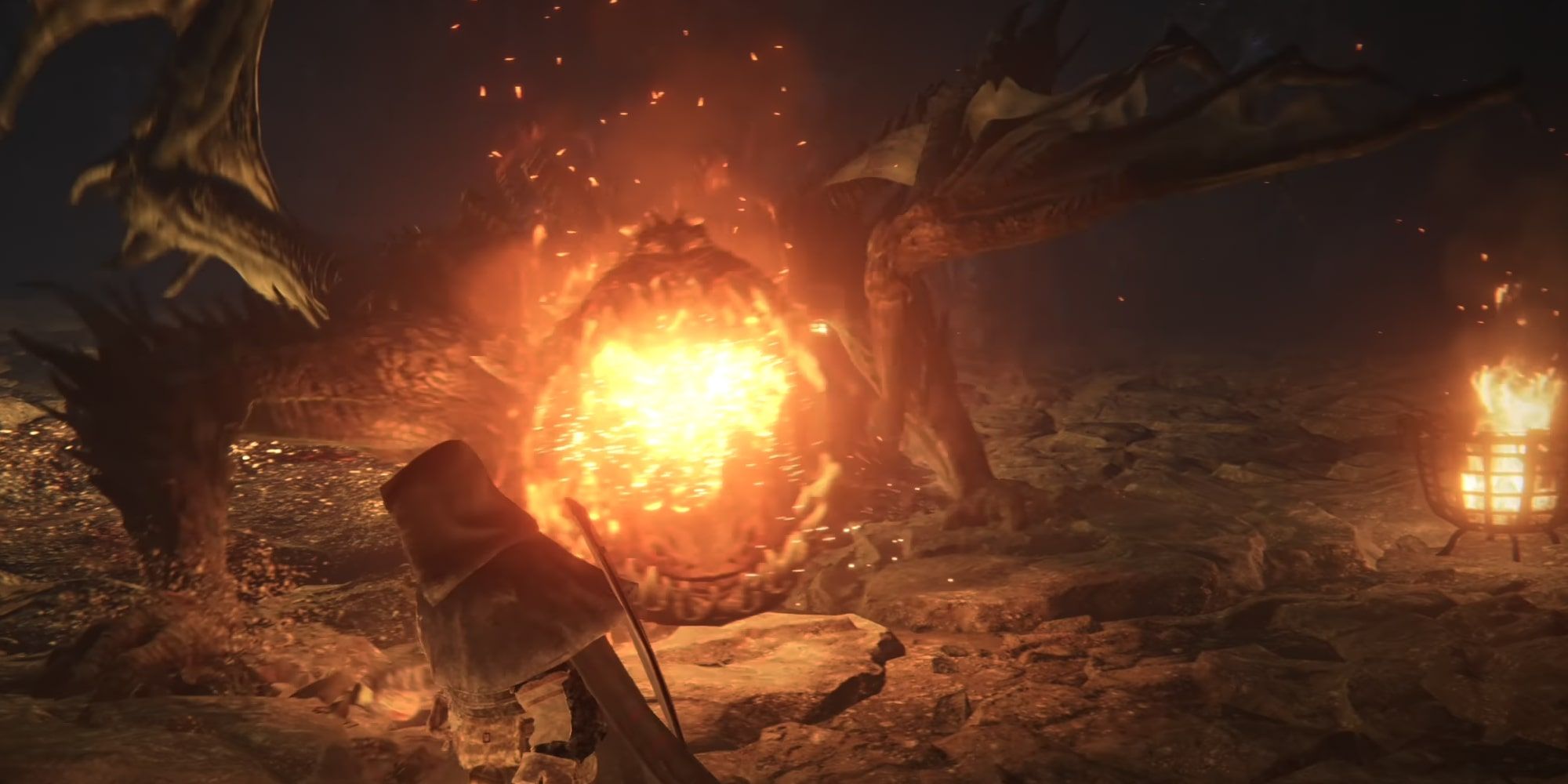 The Magma Wyrm in Gael Tunnel unleashes magma.