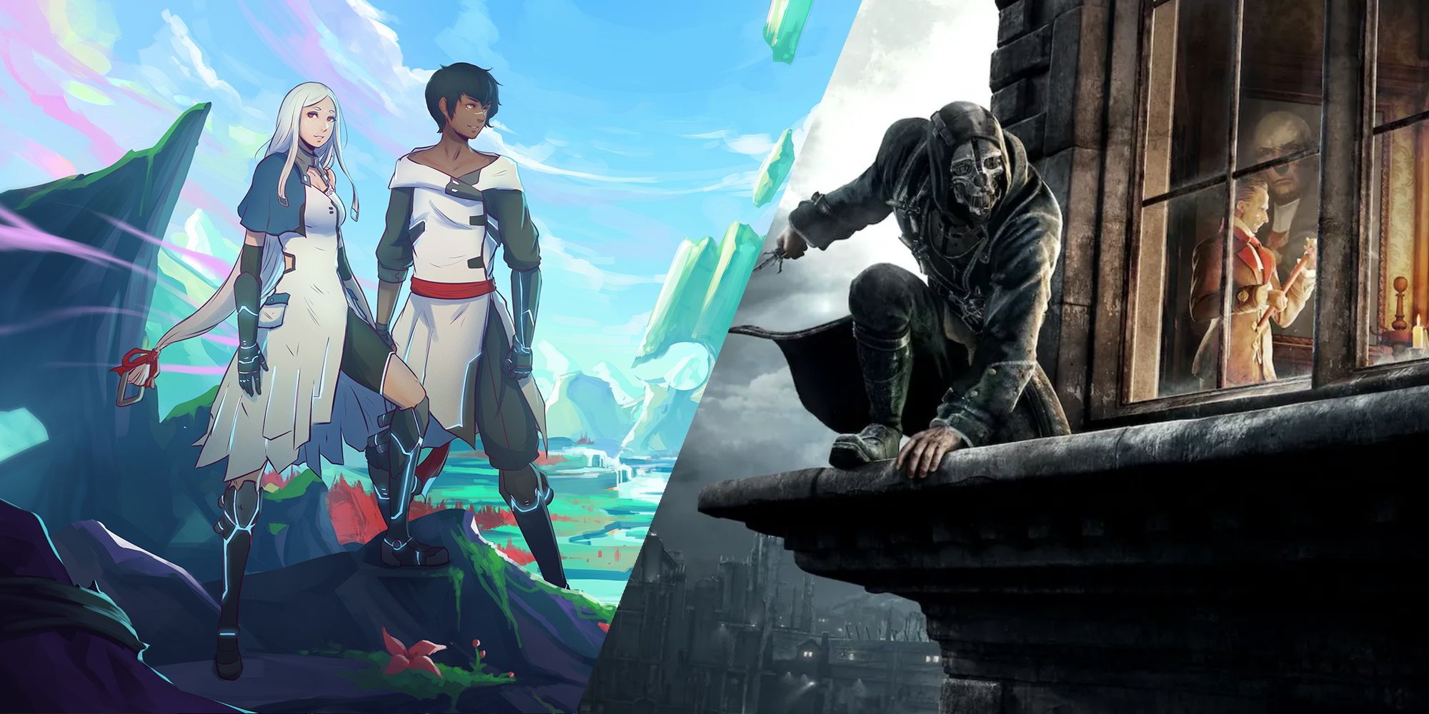 Shakespearean Video Games Featured Image (featuring official art from Dishonored and Haven)