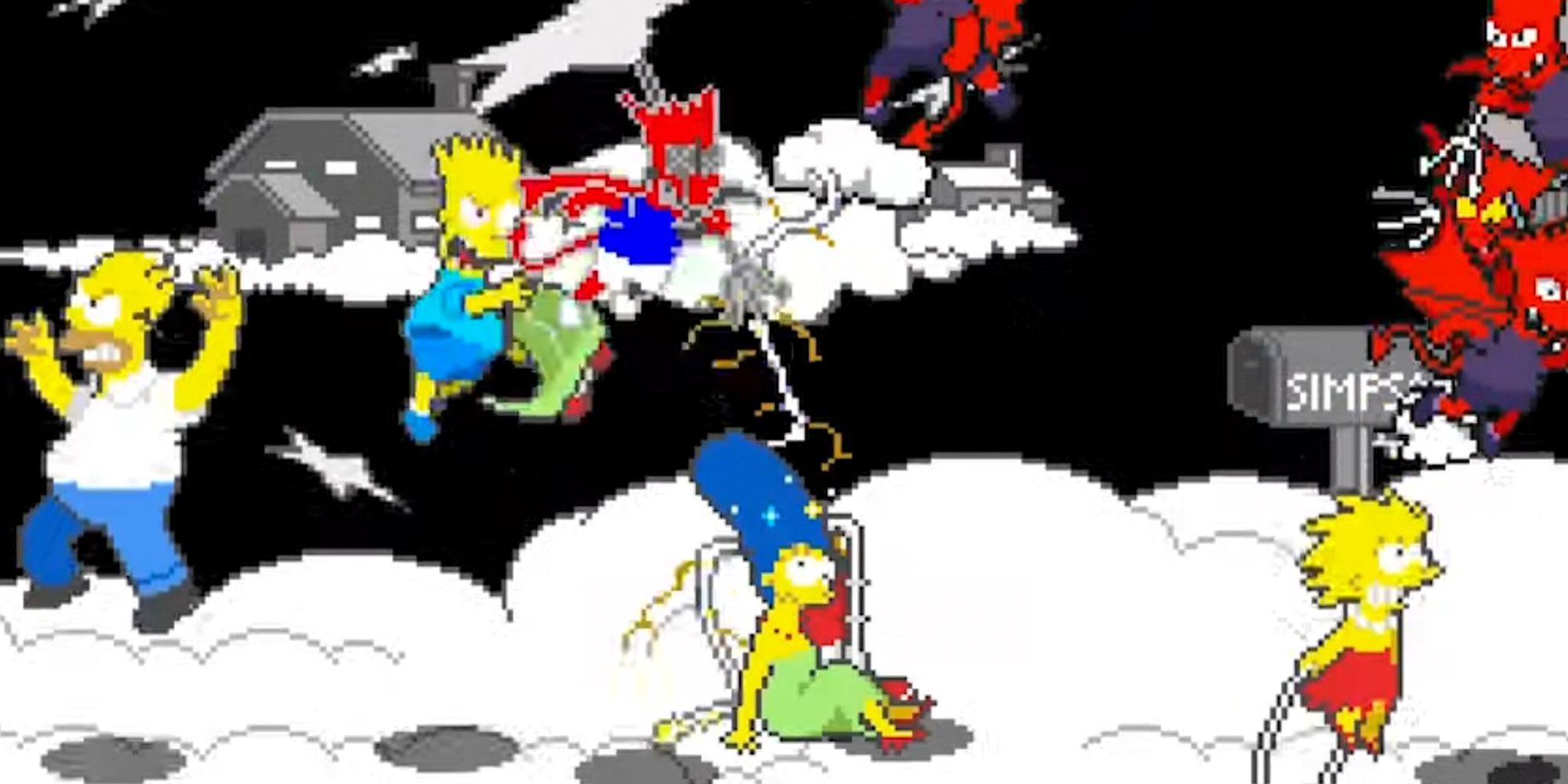 Simpsons Arcade fighting in Dreamland.