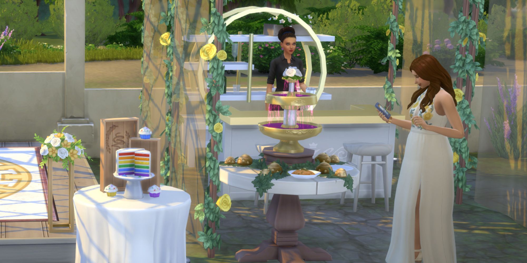 Sims 4 wedding bride bar and cake