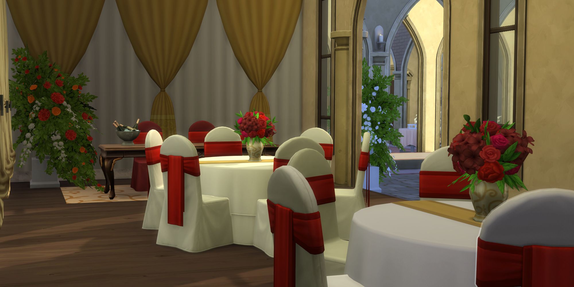 Sims 4 wedding interior seating