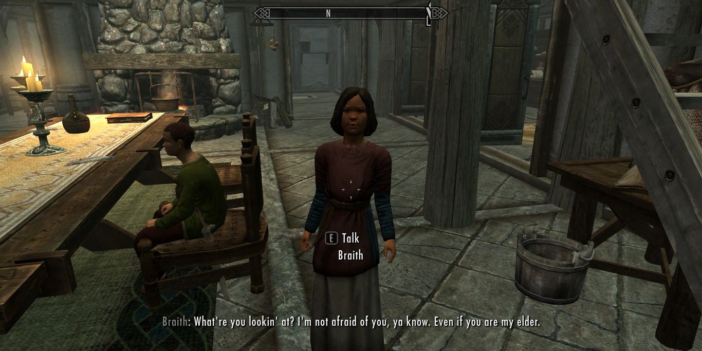 Braith bullying the player in Skyrim.