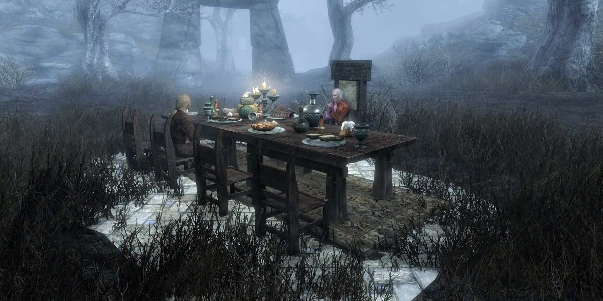 The tea party being held by Sheogorath in Skyrim.