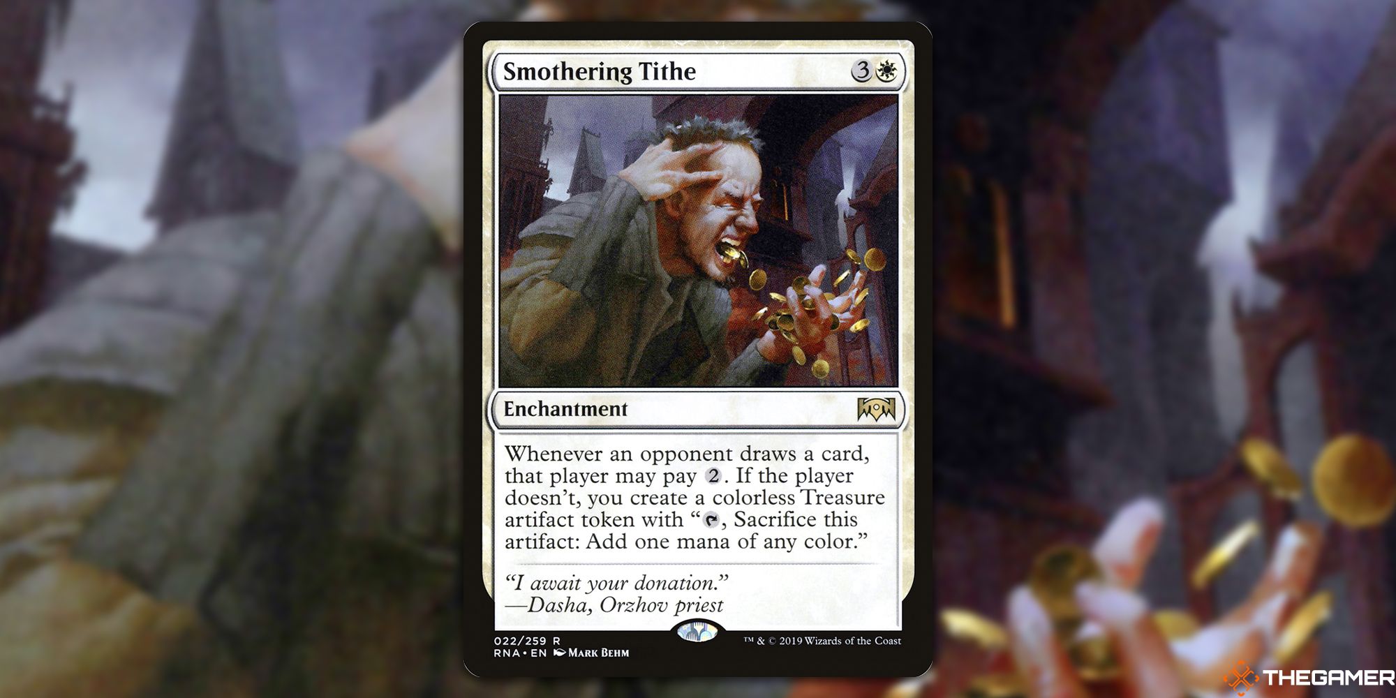  Image of the Smothering Tithe card in Magic: The Gathering, with art by Mark Behm