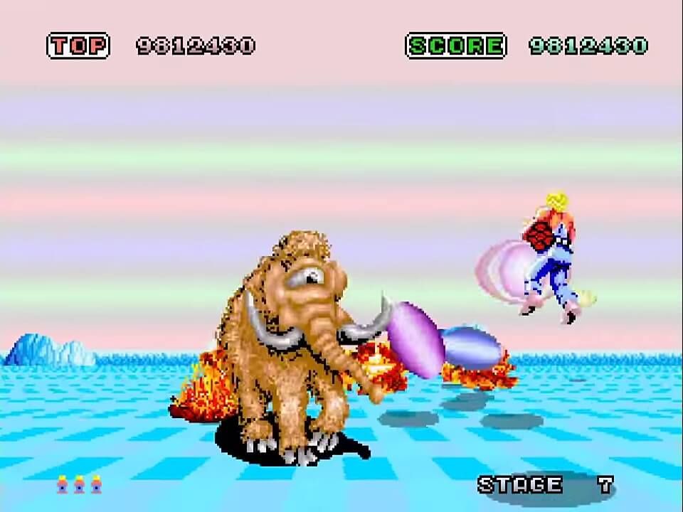 Space Harrier takes on a wooley mammoth